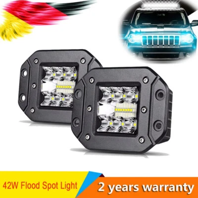 WELLIT 2X5 Pollici Faro Da Lavoro Led Luce Lampada Faretto Auto Camion 12V 24V VS 42W