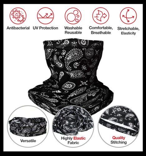 Unisex Paisley Schlauch Gesicht Bandana Hals Gamasche Halswärmer Stirnband Gesichtsmaske  - Bild 11 von 31