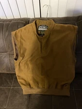 Mens Zero Restrictions Golf Microsuede Sleevless Vest Size Large Brown(5S7)