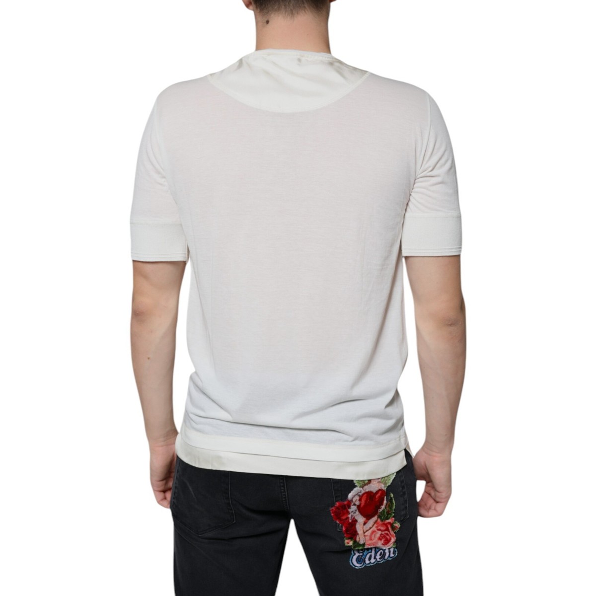 DOLCE & GABBANA T-shirt Off White Cotton Short Sleeves Men
