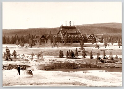 #ad OLD FAITHFUL LODGE INN When New From beside Beehive Geyser Unposted POSTCARD $7.00