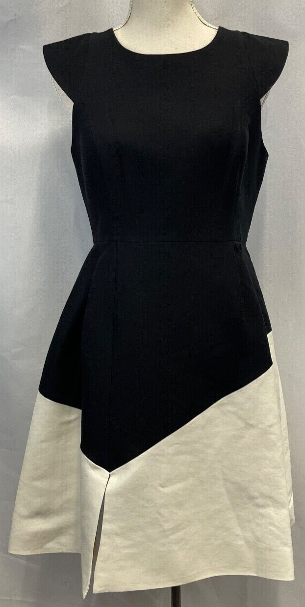 Halston Heritage Black Cap Sleeve Dress Size 6