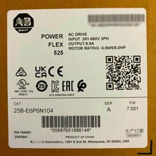 25B-E6P6N104 Allen-Bradley PowerFlex 525 AC Drive 5HP 6.6A 600V DHL NEW AB