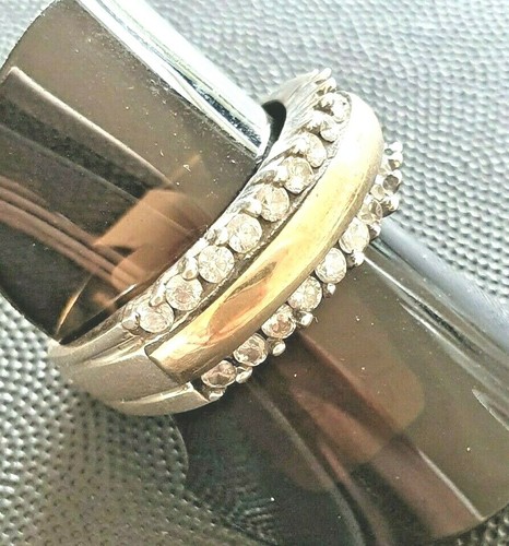Best gifts for her Sterling Silver & 9k Gold Ring with CZ. - Bild 8 von 11