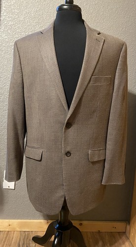 Blazer LAUREN Ralph Lauren 42R Traje Chaqueta Pata de Gallo Marrón Academia - Imagen 1 de 12
