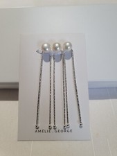 Amelie George Silver And Pearl Hairpins - Brand New