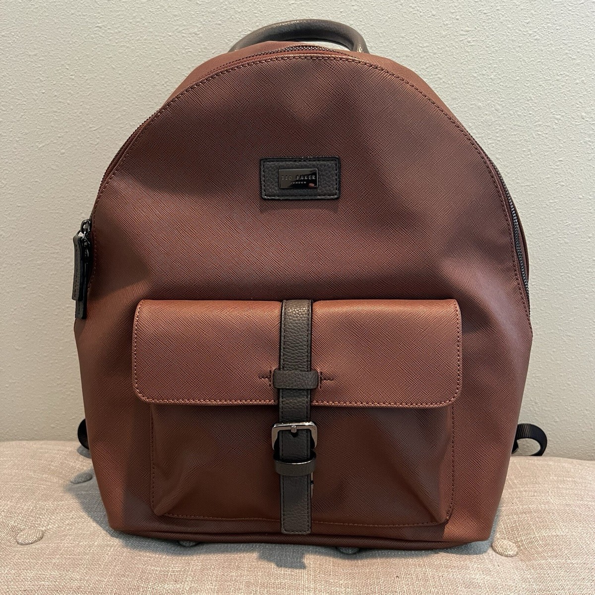 Ted Baker London Eazey Backpack Faux Leather Brown Textured  display picture 3