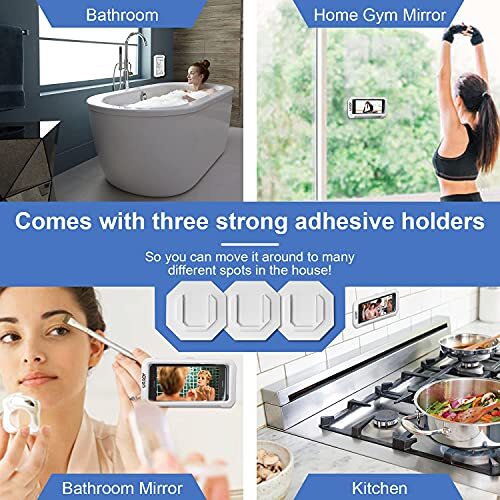 Shower Phone Holder Waterproof, 360° Rotation Shower Phone Case, Anti White - Picture 4 of 7
