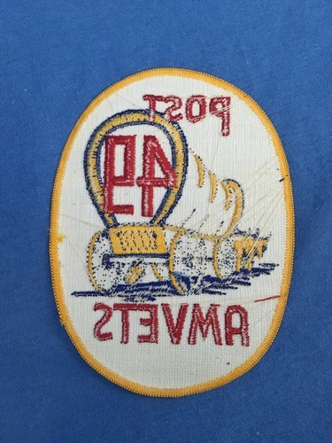 Vintage AMVETS POST 49 Patch Pioneer Wagon American Veterans Uniform US Military - Picture 3 of 4