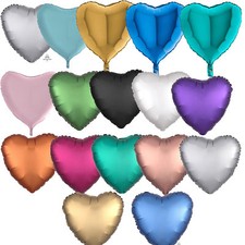 FOLIENBALLON HERZ - matt + glänzend Hochzeit Folienballons Deko Geburtstag Ø45cm