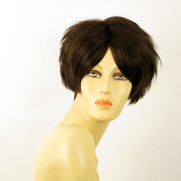 Perruque femme 100% cheveux naturel châtain WANDA 6 pour changer de style