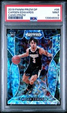 2019 PANINI PRIZM DRAFT PICKS CAMO PRIZM #98 CARSEN EDWARDS 1/25 PSA 9