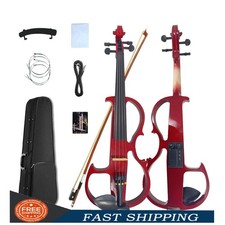16 Inch Electric Viola Full Size Solid Wood Ebony Fittings Silent Viola Kit Red