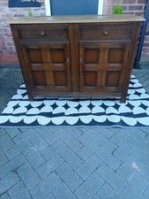Vintage Priory Oak Sideboard Cupboard Cabinet Can Deliver