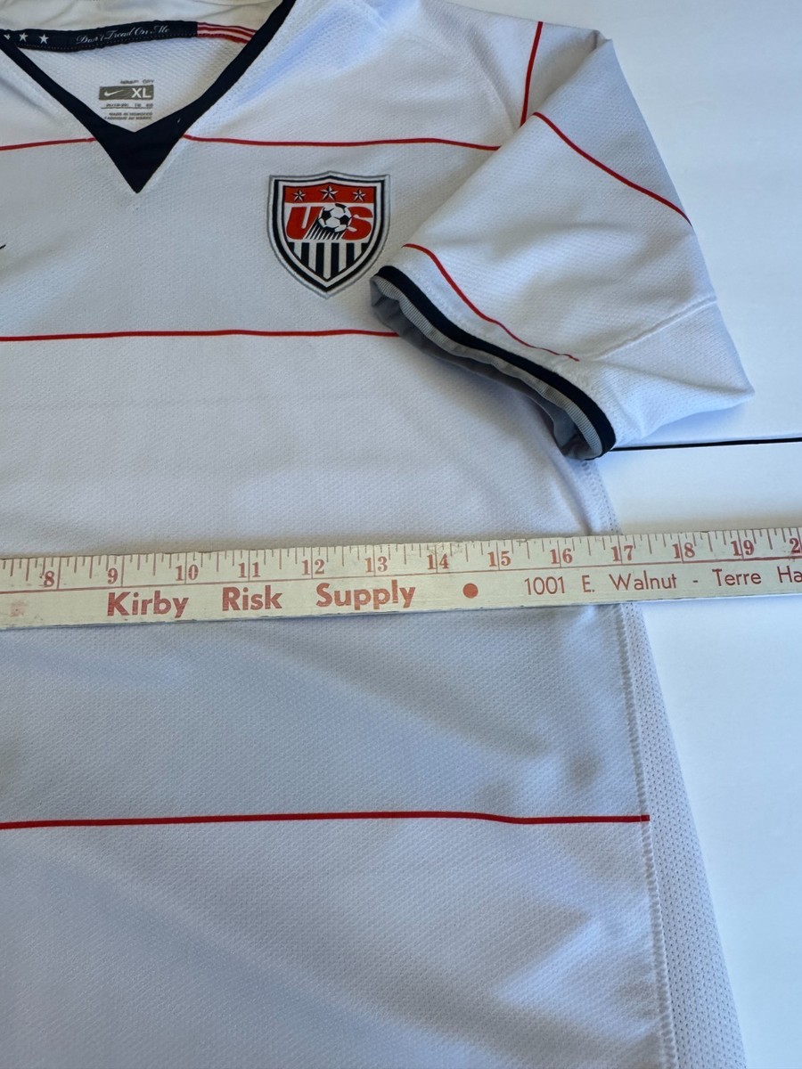 本日限定10%OFF Nike USA Soccer ストライプシャツ Nike USA Soccer Jersey Womens XL White Red Stripe USMNT NikeFit