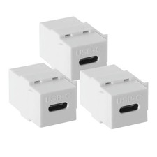 USB C Keystone Jack Inserts, 3-Pack USB 3.1 Type-C Module Coupler Adapters F...