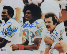 Paul Warfield Jim Kiick Otto Stowe 1972 Dolphins Autograph Signed 8x10 Photo BAS