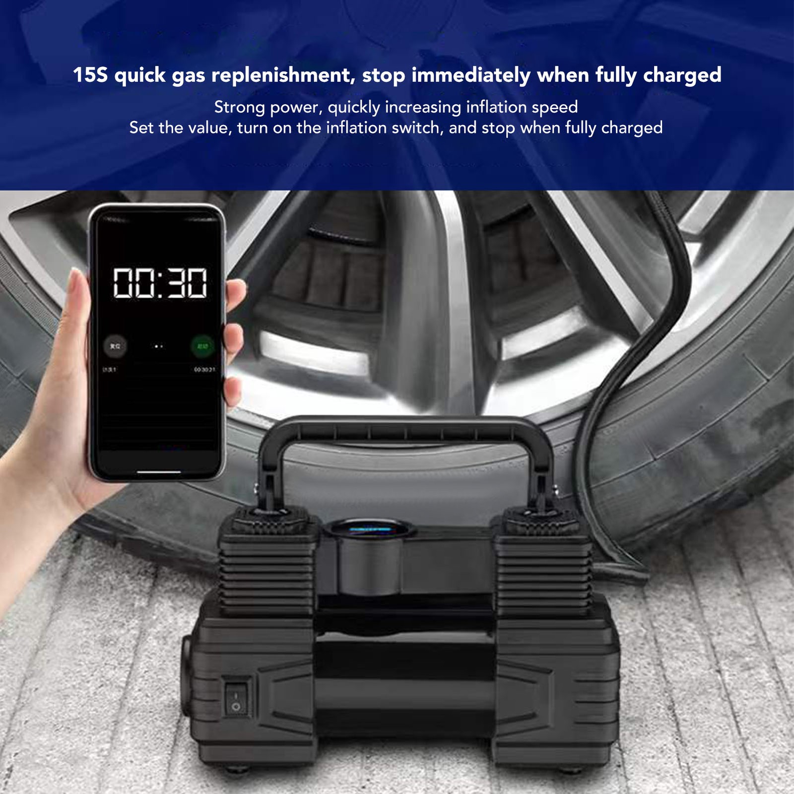 NEW Tire Inflator Portable Air Compressor Digital Pressure Gauge For Car Truck.
