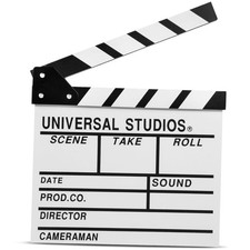 12"x11" Movie Film Clap Board Wooden Movie Clapboard Film Clapper Board White 
