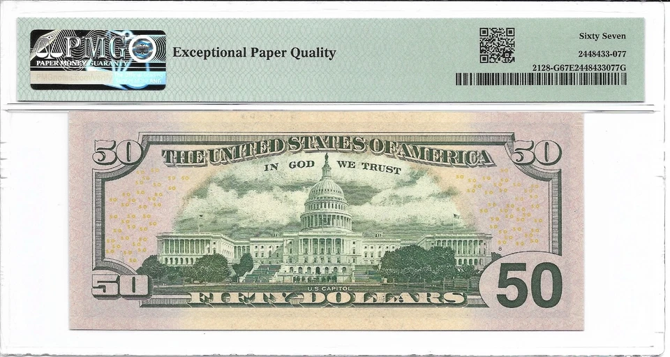 2004 $50 CHICAGO FRN. PMG SUPERB GEM Uncirculated 67 EPQ Banknote. - Image 2 of 2