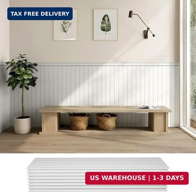 PS Wainscoting Wall Panel Kit, 8PCS 38.7'' x 9.65'' Decorative Wall Panels, Painta