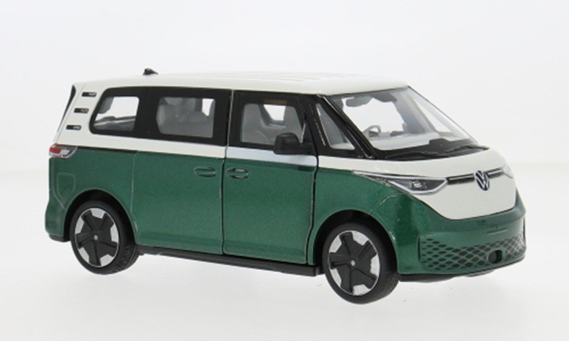 Welly WEL24119DT-MET.GREEN 1:24 VW ID.BUZZ Car Model, Green/White - New