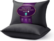 Black Pillows King Size Set of 2, Washable Supportive Firm Bed Pillows with Oeko