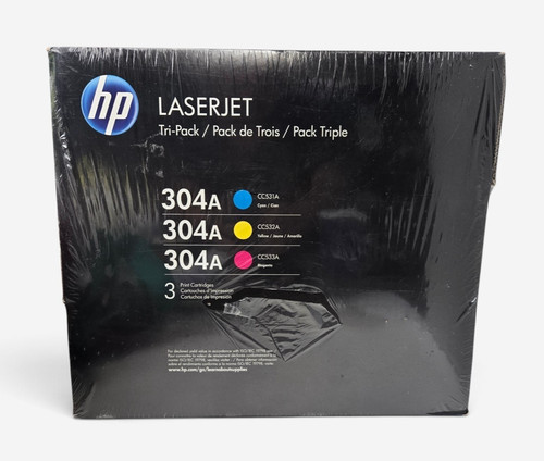 HP 304A Laserjet Toner Cyan Yellow Magenta CC531A CC532A CC533A Tri Pack OEM NEW