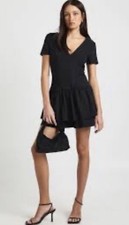 Women’s NastyGal Size 2 Black VNeck Mini Dress  (AT26)