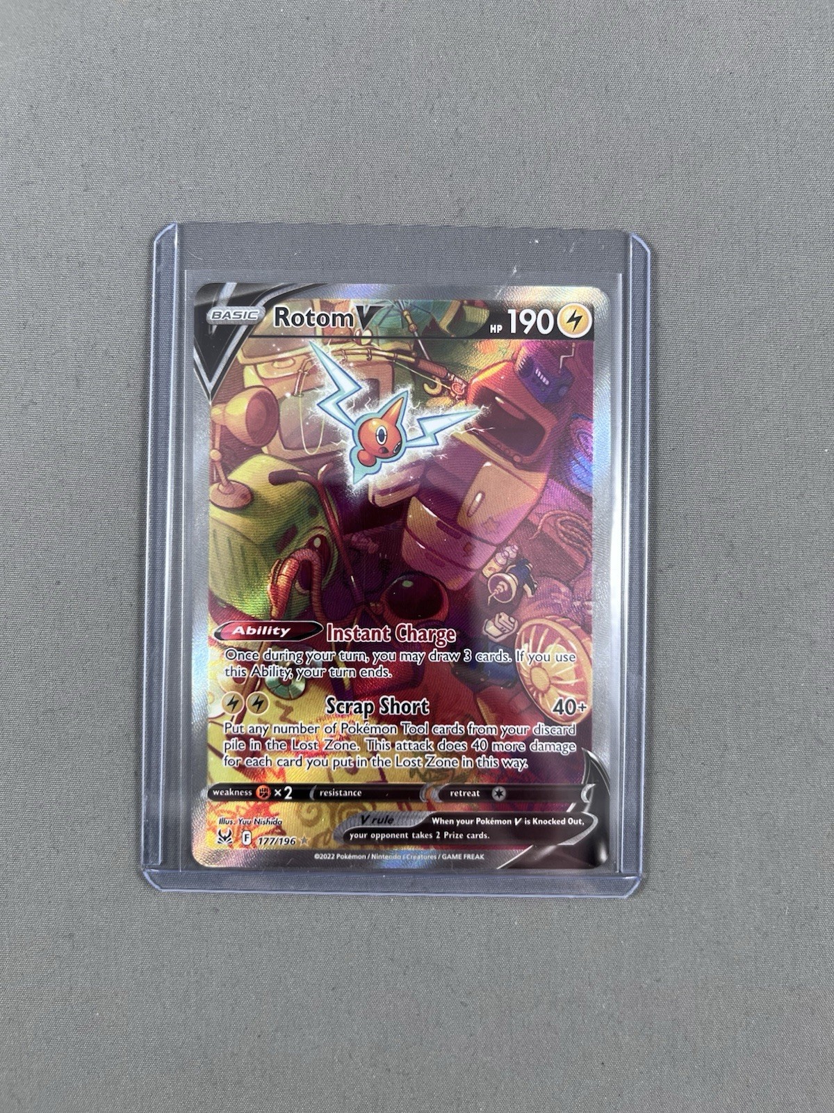 Rotom V - 177/196 - Pokemon TCG Lost Origin Alternate Art Rare Card NM