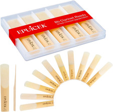 10 Pack Bb Clarinet Reeds 2.5 Strength for Beginner and Player, Thinner Reed Tip