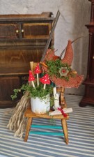 Puppenhaus Miniatur Hexenstuhl Maßstab 1:12 Möbel Zubehör Halloween UK