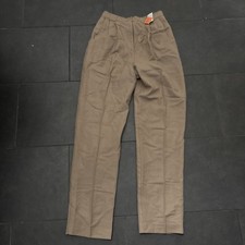 Vintage Savannah Tan Wool Pleated Lined Trousers Size 10 Long