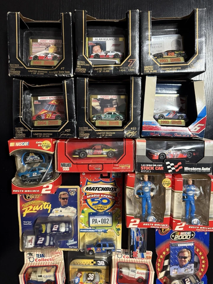 Vintage NASCAR Diecast Lot– Racing Champions, Matchbox Rusty Wallace Bobbleheads - Image 2 of 3