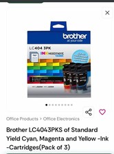 Brother Genuine LC404 3-Pack Ink Cartridges CMY for MFC-J1205W/J1215W