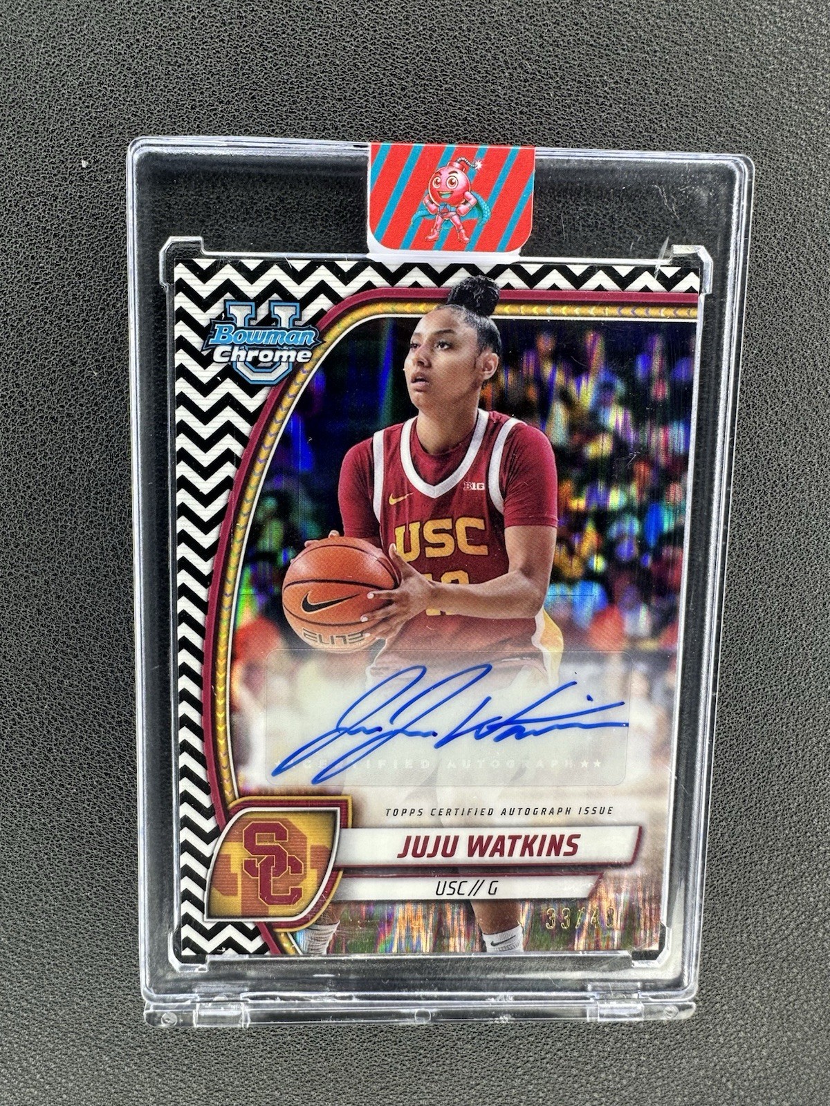 2024-25 Bowman Chrome U #37 Juju Watkins Black/White Stealth Auto /48