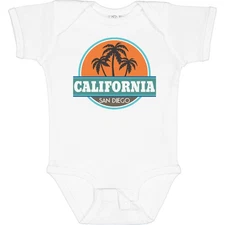 Inktastic San Diego California Baby Bodysuit Beach Palm Tree Vintage Retro Town
