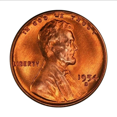 1954 S Lincoln Wheat Cent Choice BU 1c Brilliant Uncirculated OBW Superb Detail