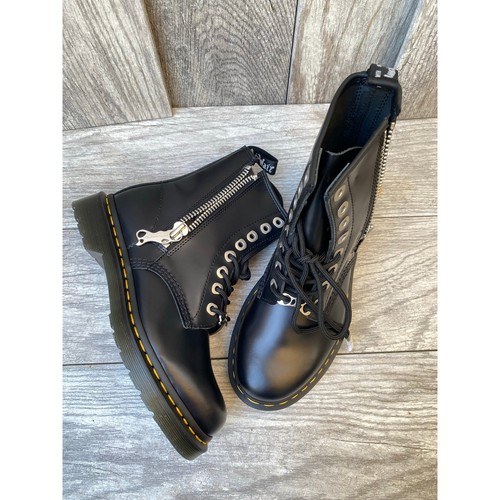 Stivali Dr. Martens 1460 con Zip | Donna 7 | Combat in Pelle Nera - Foto 2 di 10