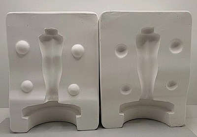 Rare Vtg Half Doll Woman's Legs On Base Ceramic Slip Mold Pin Cushion Topper  5''