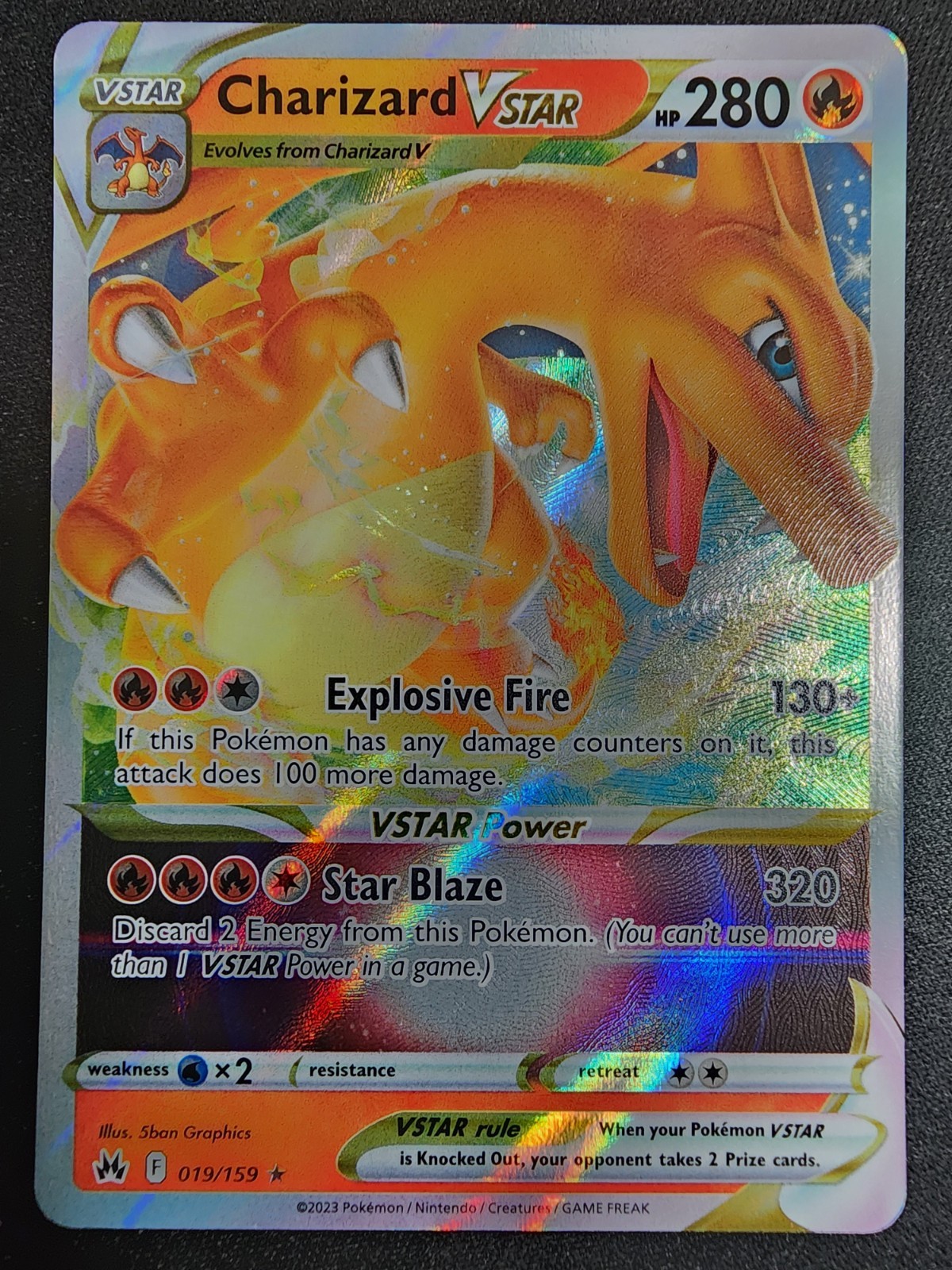 Charizard VSTAR 019/159 Ultra Rare Holo - Pokemon TCG Card Crown Zenith NM/M