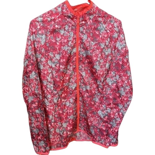 Mizuno Floral Print Running Jacket Lightweight Full Zip Pink Large