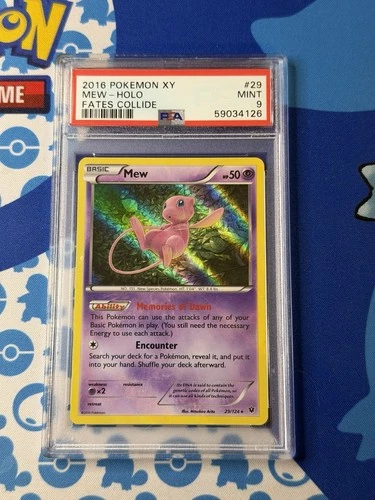 2016 POKEMON XY FATES COLLIDE 29 MEW-HOLO - PSA 9