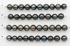 10-11mm Tahitian Pearl Short Strand, Near Round with High Luster and Natural Su