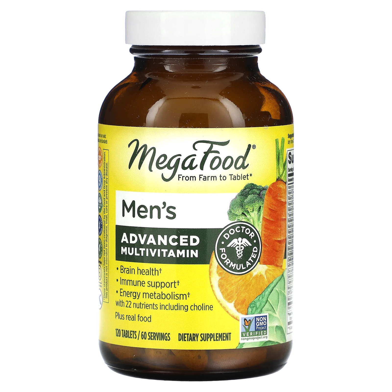 MegaFood Multi for Men 120 Tablets Dairy-Free, Gluten-Free, Kosher, NSF