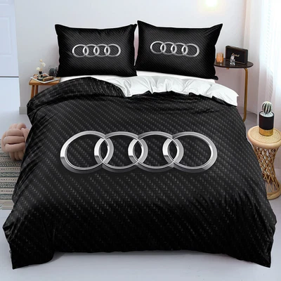 Anpassbar Bettwäsche Set 01/Audi Logo Bettdeckenbezug 135x200 Kissenbezüge 80x80 - Bild 1 von 2