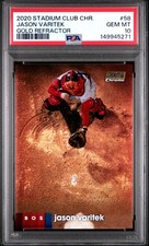 2020 STADIUM CLUB CHROME GOLD REFRACTOR #58 JASON VARITEK 32/50 PSA 10