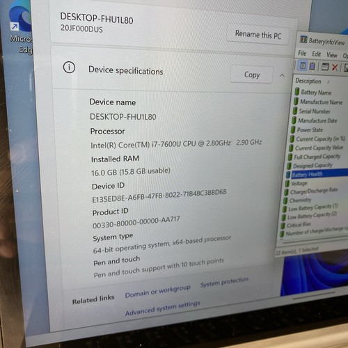 Lenovo ThinkPad X1 YOGA Gen 2 14'' Touch i7-7600U 2.8GHz 16GB RAM 256GB SSD W11P - Picture 2 of 11