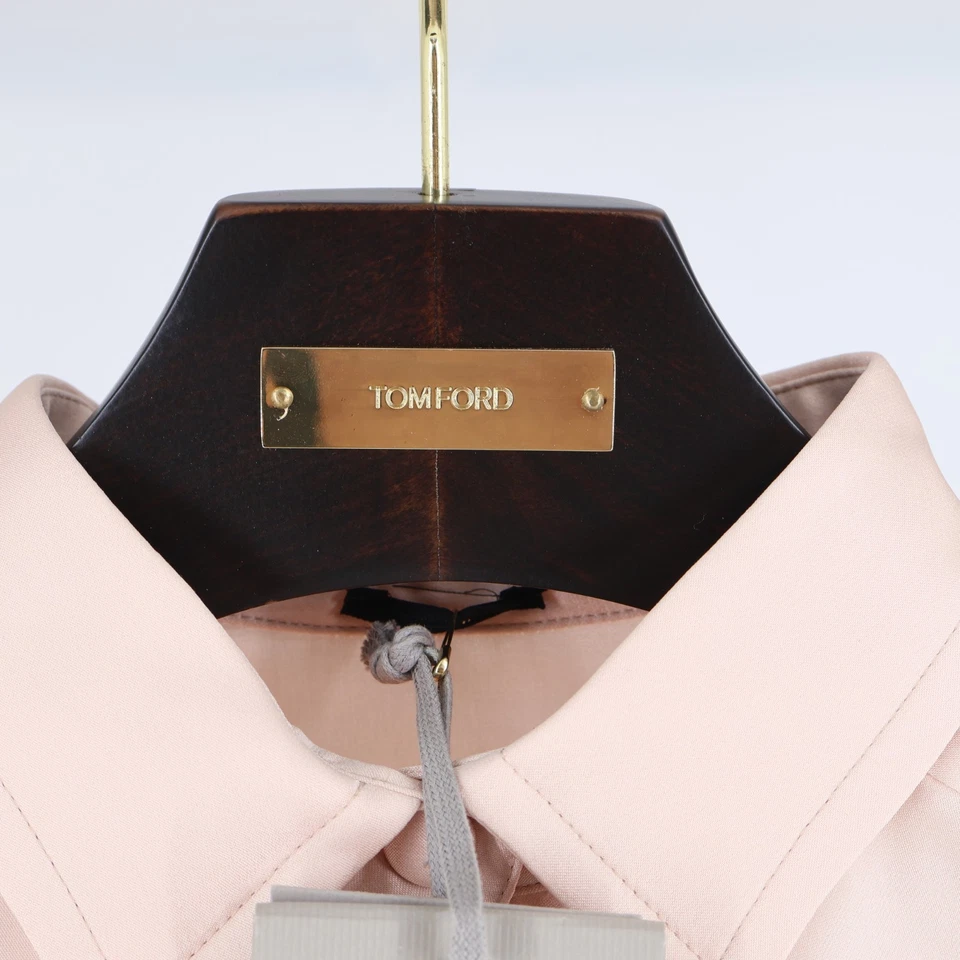 LEER Tom Ford Rosa Claro Manga Larga Seda Blusa Camisa Abotonada US 4/S Foto 3 de 4