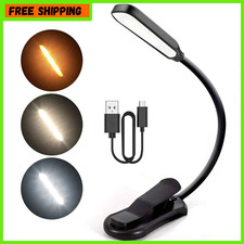 Flexible Rechargeable LED Book Light With 3 Light Modes Easy Clip Reading Lamp